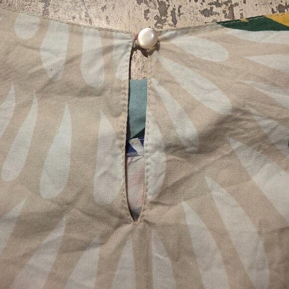 Maude Vivante Colorful Tropical Crop Long Sleeve Shirt Large - Picture 4 of 9